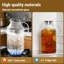 Pichet en verre épais de 3,8 litres (1 gallon) avec couvercle et bec verseur, carafe en verre borosilicate transparent pour boissons chaudes et froides.