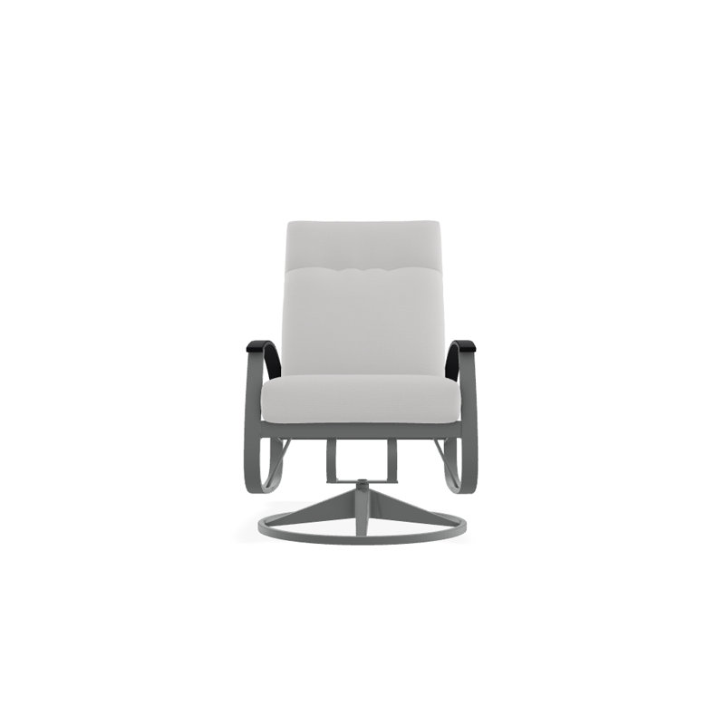 Chaise de patio pivotante avec coussins Askar, Toile Sunbrella® naturel, Noir P70, Graphite texturé