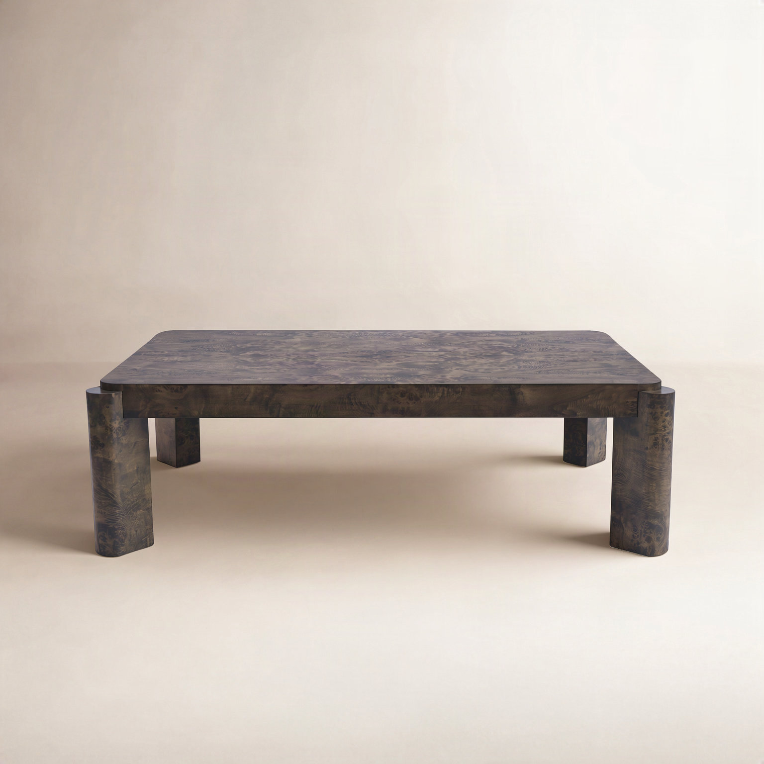 Jakus 47" Burl Wood Coffee Table, Dark Burl