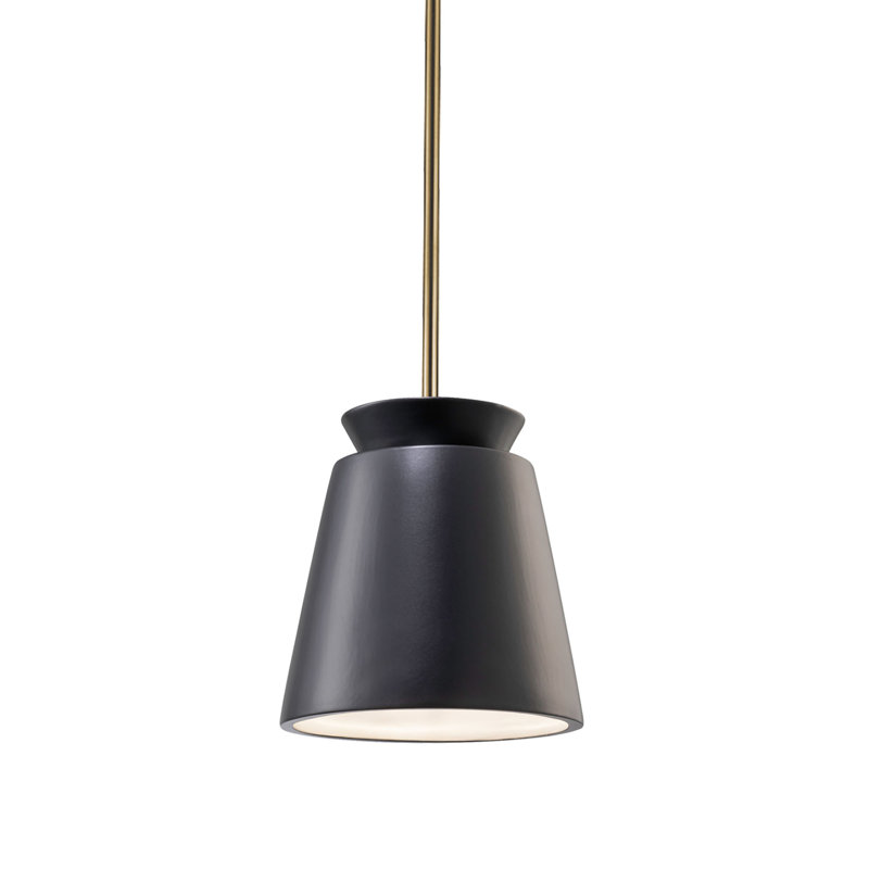 Luminaire suspendu en forme de dôme à 1 lumière Radiance, Laiton antique, Noir mat carbone, Incandescente (non incluse)