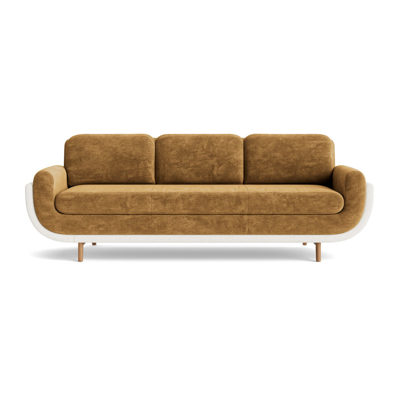 Regatta 100 Sofa, Vintage Chenille-Bronze/Textured Slub Weave-Linen, Natural