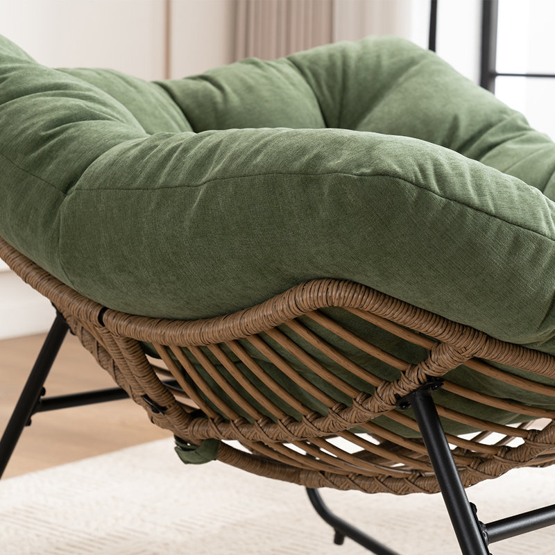 Chaise d'appoint berçante rembourrée Chenille, Vert