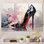 «Fashion High Red and Black High Heels Silhouette» sur toile, 3 pièces