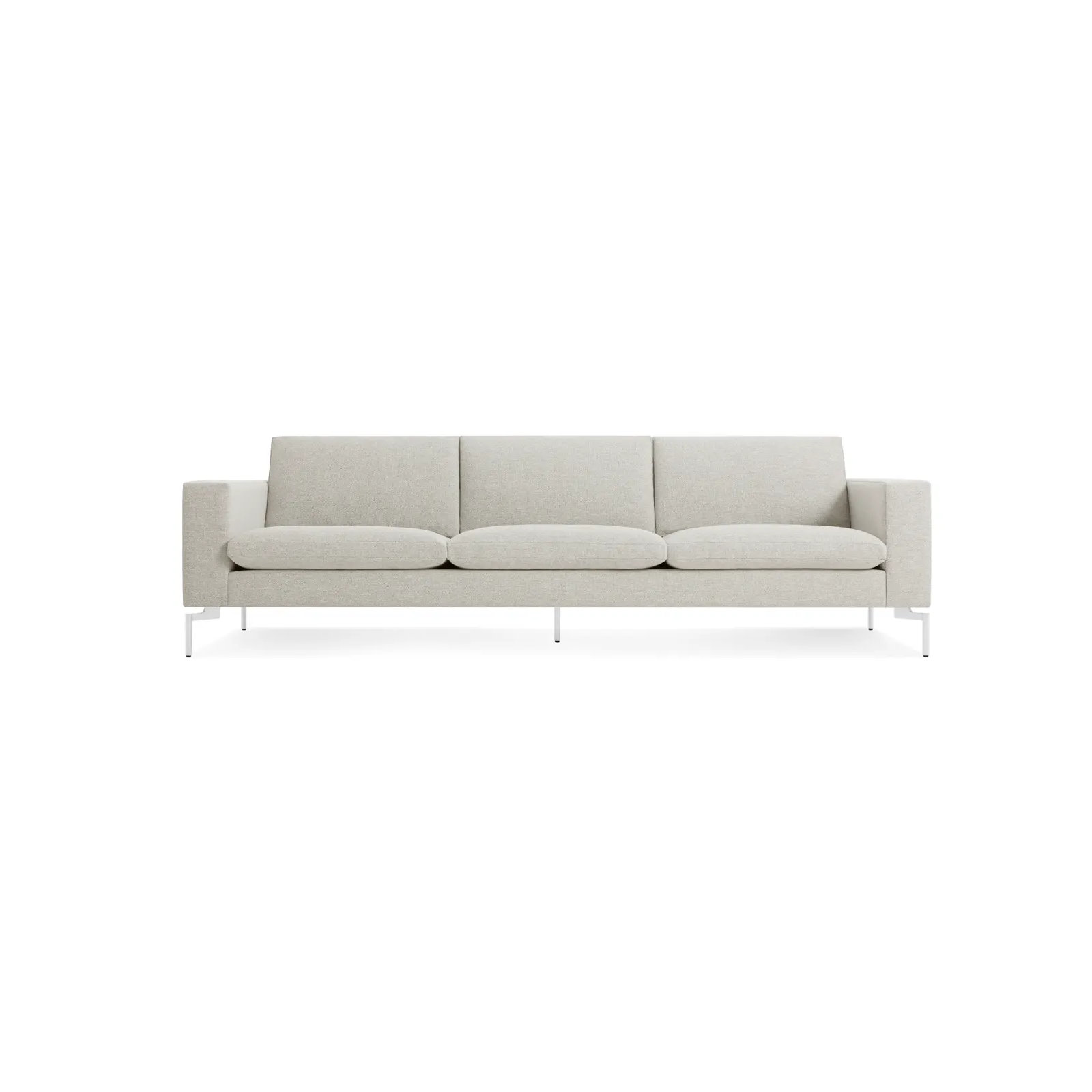New Standard Upholstered Sofa, 32" H x 104" W x 35" D, White, Maharam Mode in Clavicle Polyester Blend