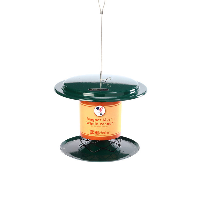 Green and Black Metal Hanging Tube Bird Feeder