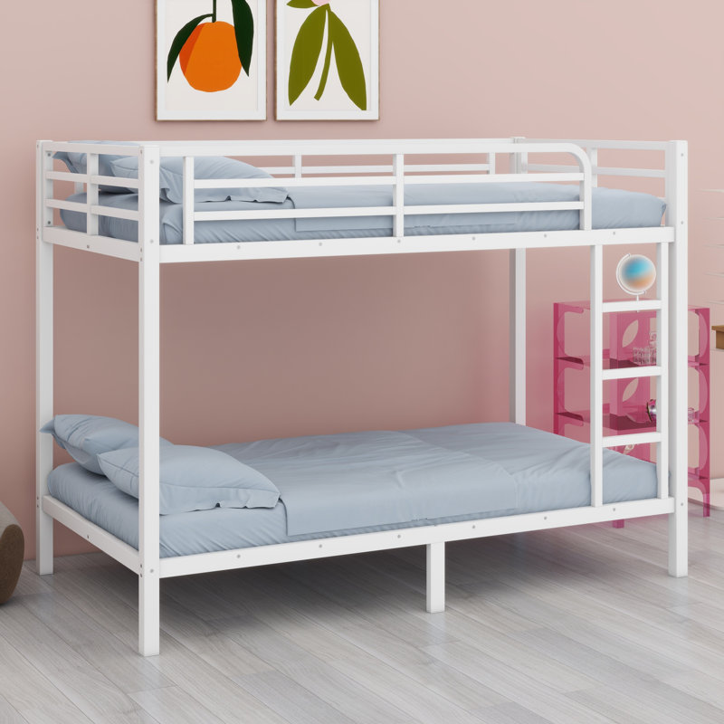 Metal Bunk Bed For Teens And Adults, Queen Over Queen