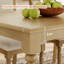 Ensemble de table de salle à manger 3 pièces - Comprend une table, deux bancs rembourrés, un ensemble de salle à manger de style campagnard, chêne-237300346