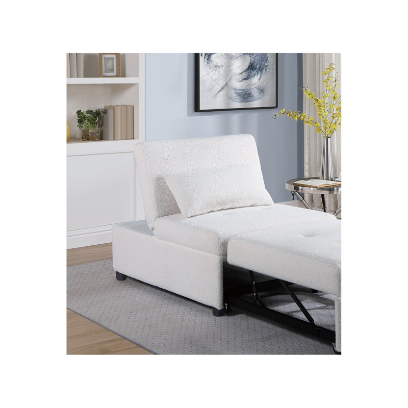 Canapé-lit en sherpa capitonné l 44 po x P 32 po x H 34 po Kanepe