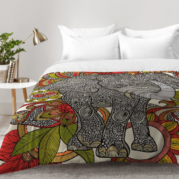 Ensemble d'édredon Bo The Elephant, Édredon pour lit simple TG + 1 taie décorative