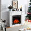 Foyer électrique - blanc, l 45,6 po x P 11,8 po x H 40 po. Compact pour les petits espaces, flamme télécommandée, apparence élégante avec blanc et espace efficace, look