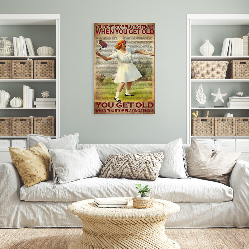 Quand vous arrêtez de jouer au tennis 1 - 1 pièce Rectangle quand vous arrêtez de jouer au tennis 1 - 1 pièce, reproduction d'art graphique sur toile tendue