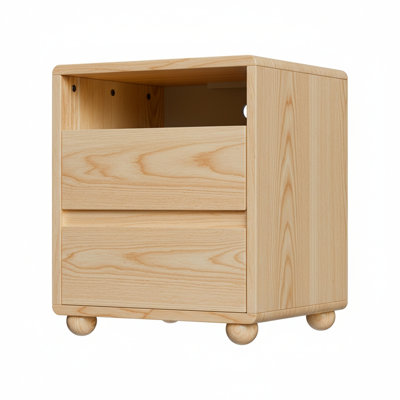 20"Modern Nightstand with 2 Drawers And Shelves