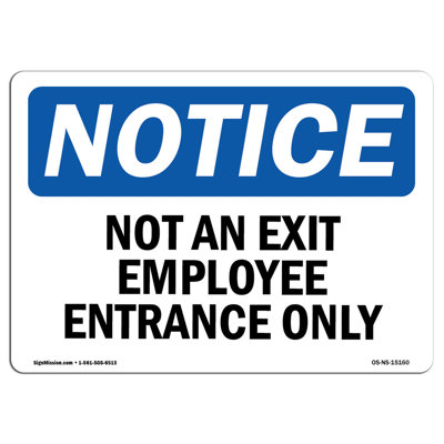 Avis de l'OSHA - «Not An Exit employé seulement»