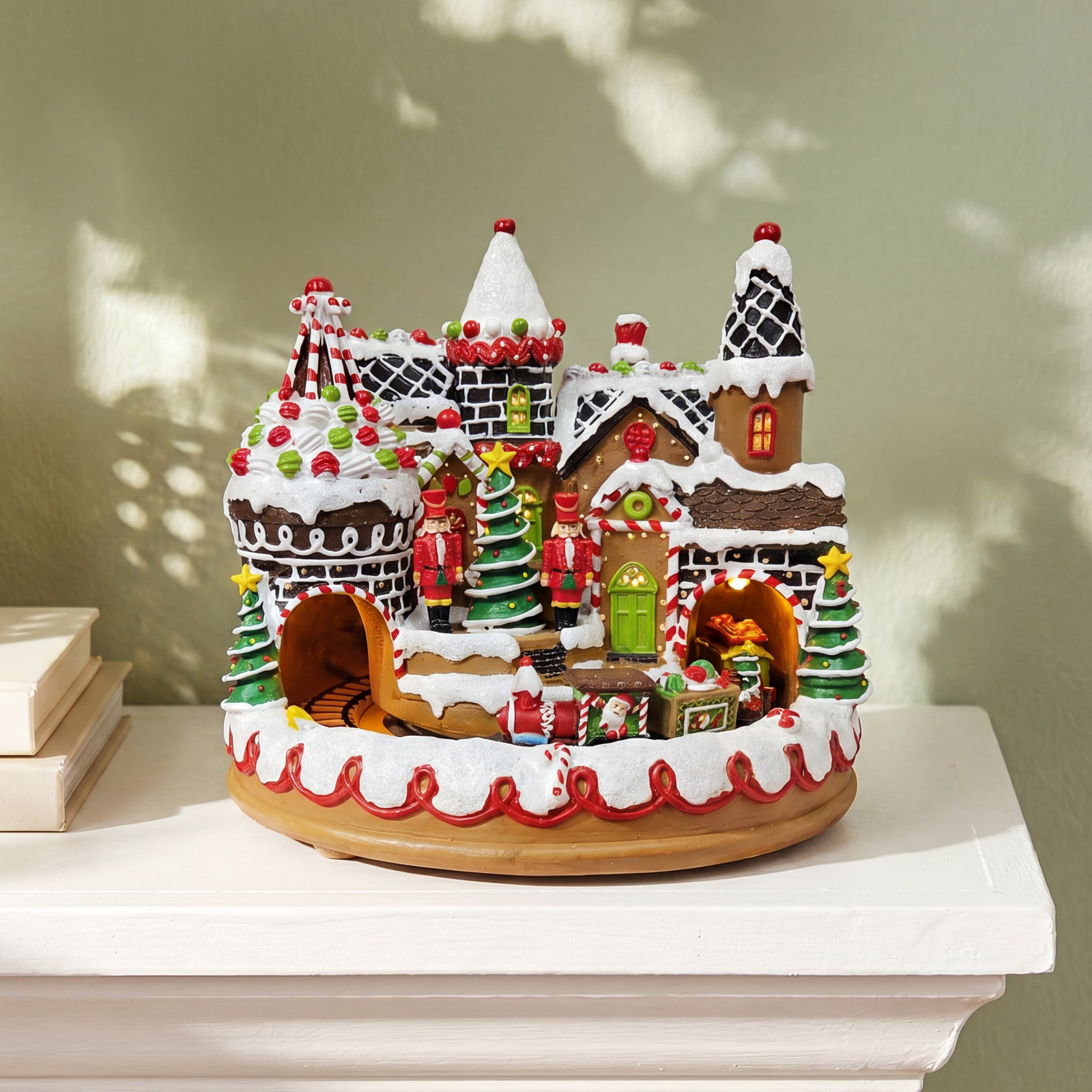 Moments in Time: Christmas Holiday Collection Animated Gingerbread Train Decor