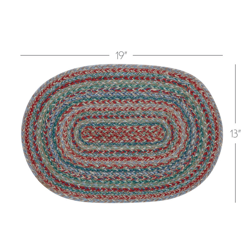 Lutishia Jute Geometric Oval Placemat, 13" W x 19" L