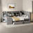 Upholstered Daybed With 2 Drawers, Storage Shelves, Flip Cabinets & Side Table, Vertical Striped Design-541687414