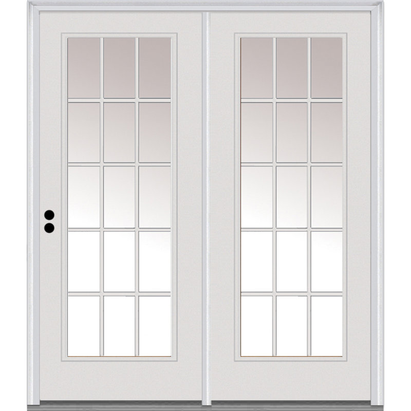 Patio en acier avec grilles extérieures en verre transparent 15 Lite apprêtées, H 80 po x l 72 po, Côté droit