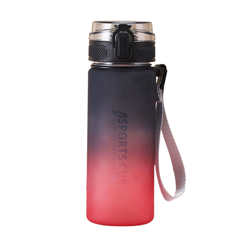 Tasse de PC Tasse à eau en plastique portable grande capacité pour étudiants, Rouge