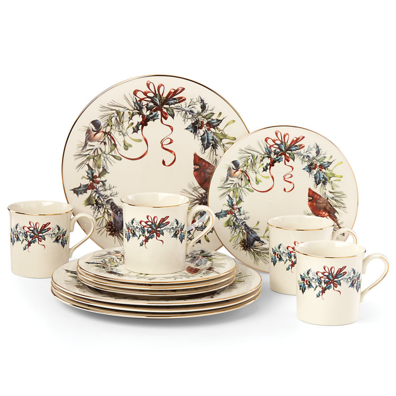 Winter Greetings 12-Piece Dinnerware Set