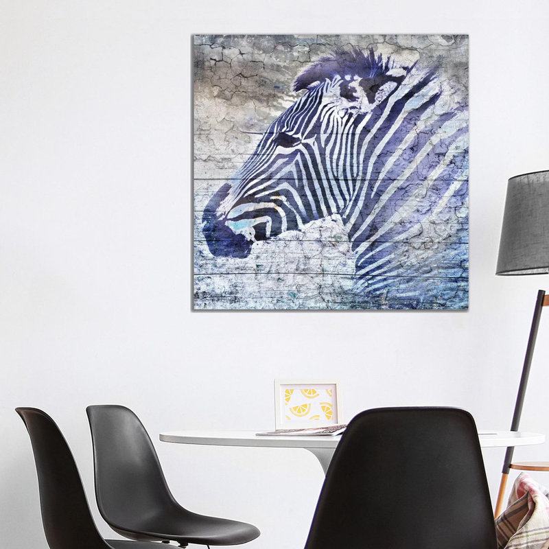 Purple Zebra 1 Piece Wrapped Canvas Wall Art, 93.98 cm H x 93.98 cm W x 1.91 cm D