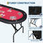 Table de jeu de poker ovale pliable, rails rembourrés avec porte-gobelets, 8 joueurs de 72 po, conception portable pour la salle de jeux-122499608