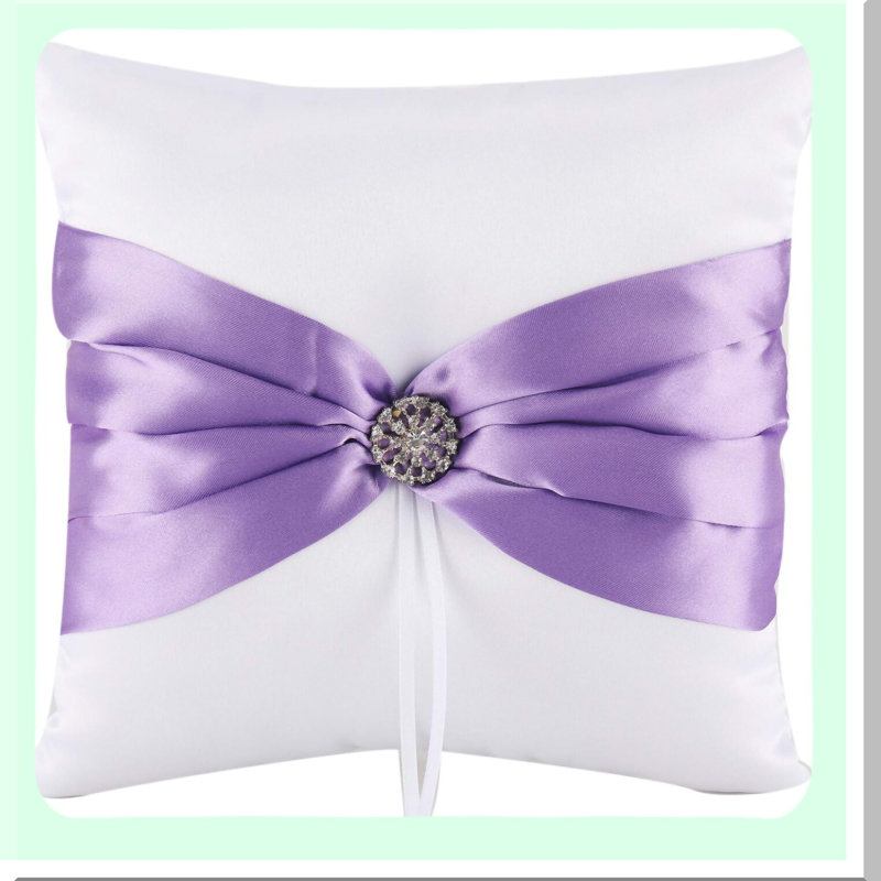 Elegant Wedding Ring Pillow in Multiple Colors, Clear