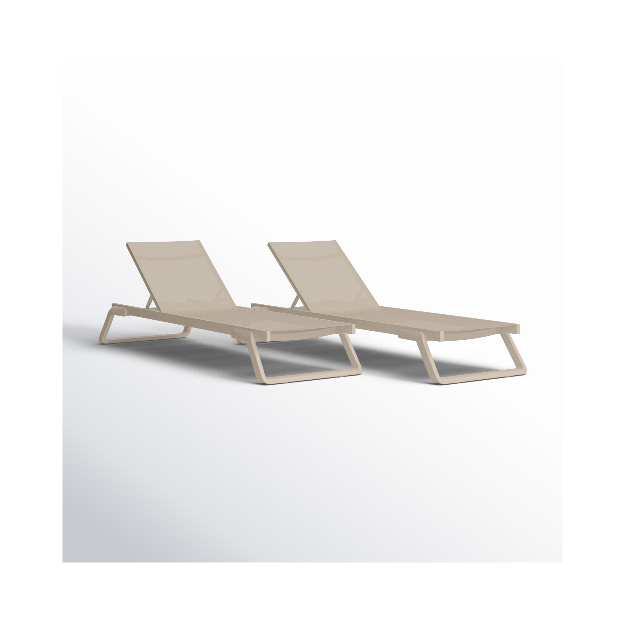 Holli 28.34'' Outdoor Chaise Lounge, Taupe