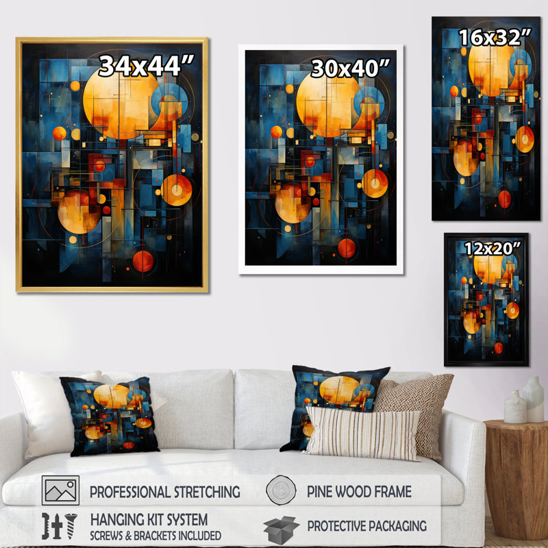 Jaune sarcelle astrologie alignement céleste II - impressions sur toile astrologie, Toile tendue