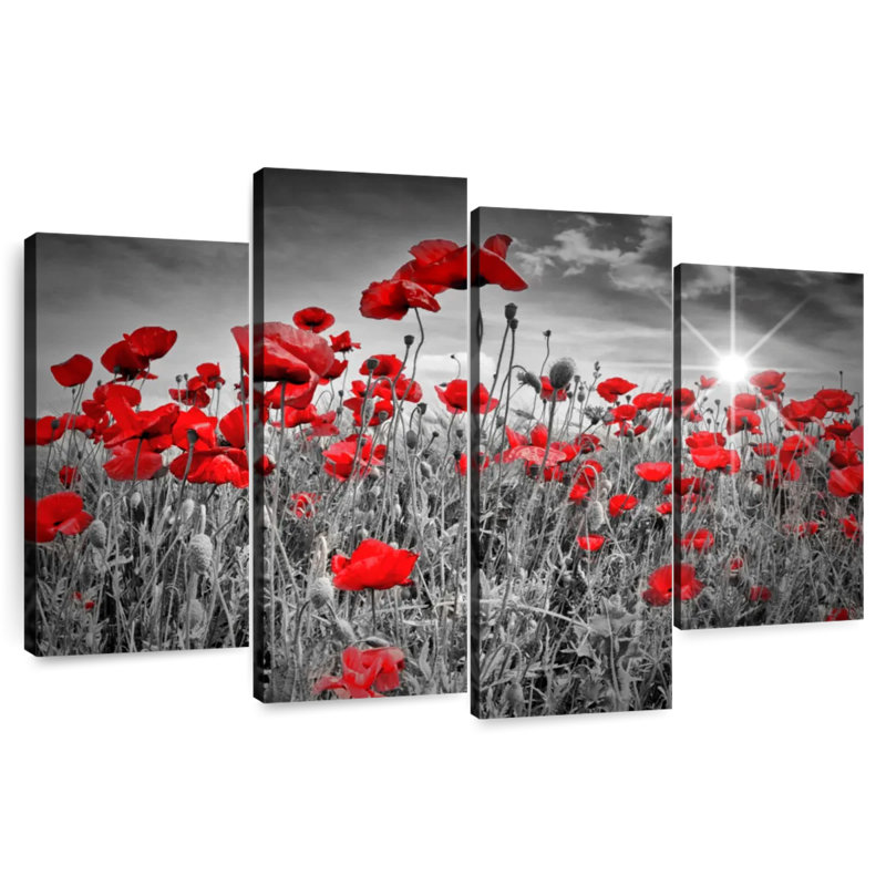 Harnek Red Poppies Pop, H 48 po x l 75 po