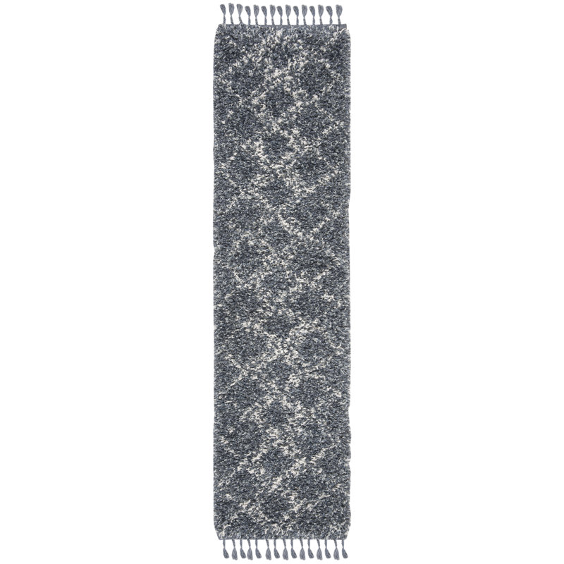 Strattford Pro Lux Shag 400 Performance Geometric Rug, Runner 2' x 8'