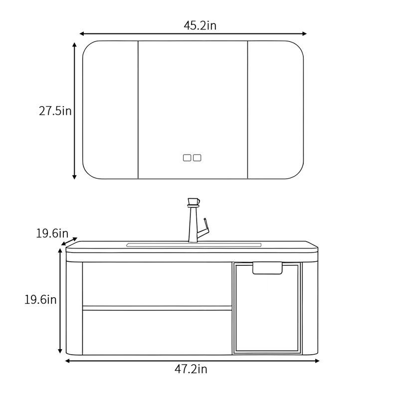 Light luxury modern style simple bathroom cabinet