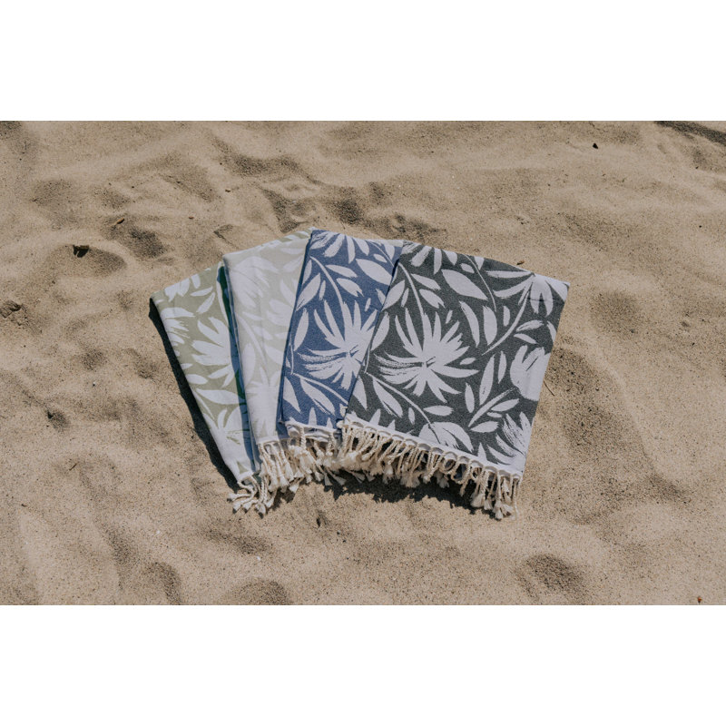 Serviette de plage en coton biologique Chanyah, Vert