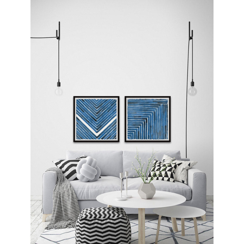 Diptyque à motif géométrique sans soudure, H 18 po x l 18 po