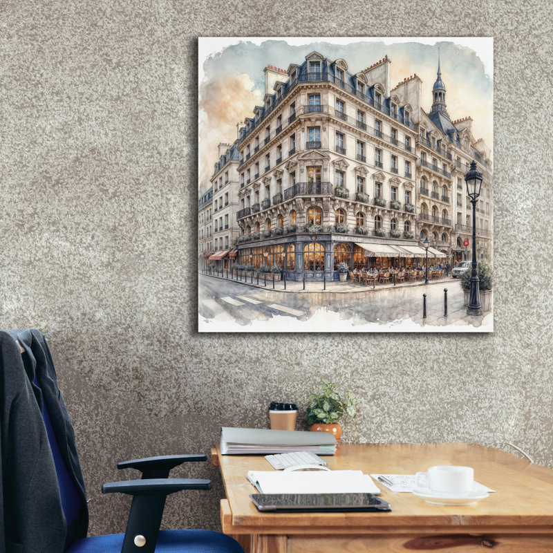 Mccann, "Hotel In Paris" par Rey Klimt, art mural sur toile, H 37 po x l 37 po