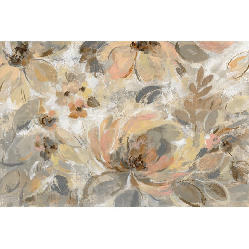 Ivory Floral by Silvia Vassileva - Wrapped Canvas Painting, 61cm H x 91cm W x 3.8cm D
