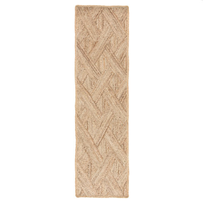 Tapis beige à motif de treillis naturel Jaipur Living Vero (3 pi x 12 pi)