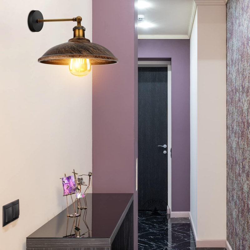Armed Sconce, Brushed Copper, No