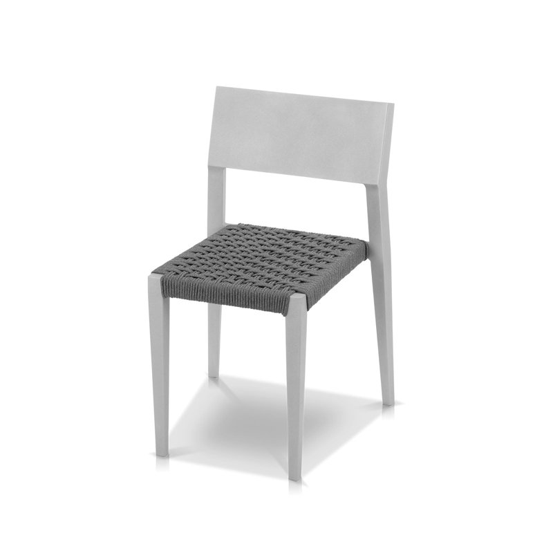 Belmont Outdoor Dining Side Chair, Silver