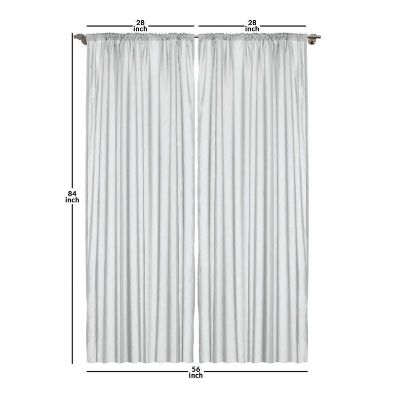 Floral Semi-Sheer Rod Pocket Sliding Panel, 28" x 84"