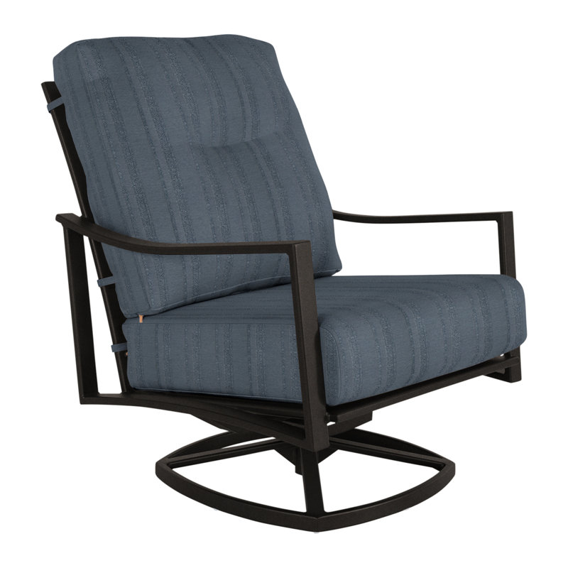 Avana Outdoor Rocker Chair, Carbon Black, Sash Denim