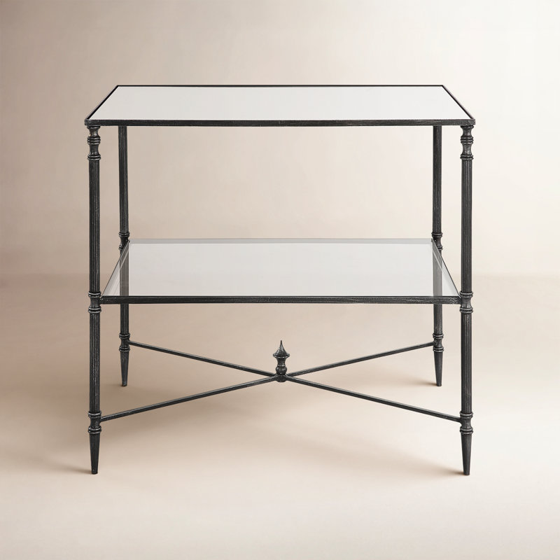 Allenhurst Mirrored Glass Top End Table