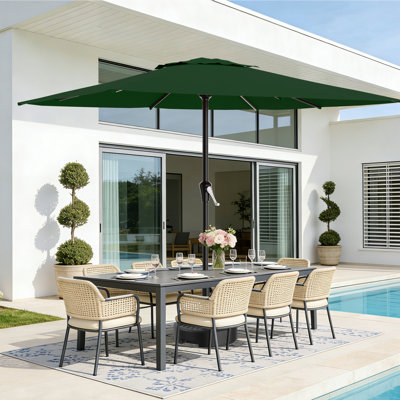 8x10 FT Rectangular Patio Umbrella – UPF 50+, Heavy Duty Outdoor Umbrella