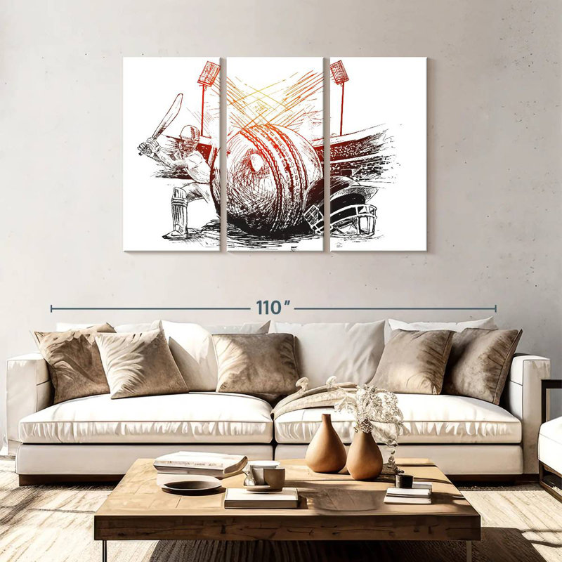 «Sirci Cricket Game Abstract», H 48 po x l 74 po