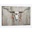 «Longhorn on Dark Grey Wood», reproduction sur toile-31293830-73208653-73208650