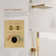 Calder Thermostatic 2 Functions Wall Mounted Shower System in Brushed Gold