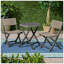 Ensemble de bistro charmant en bois d'acacia avec fonction pliable et design élégant 2 chaises + 1 table-934336309