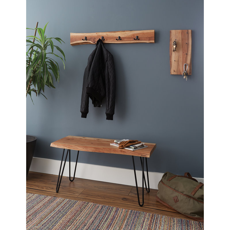 Solid Wood Bench, 45.72cm H x 91.44cm W x 35.56cm D