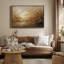 «Abstract Earth Tone Landscape with Radiant Light», reproduction d'art encadrée-746406964-746406965