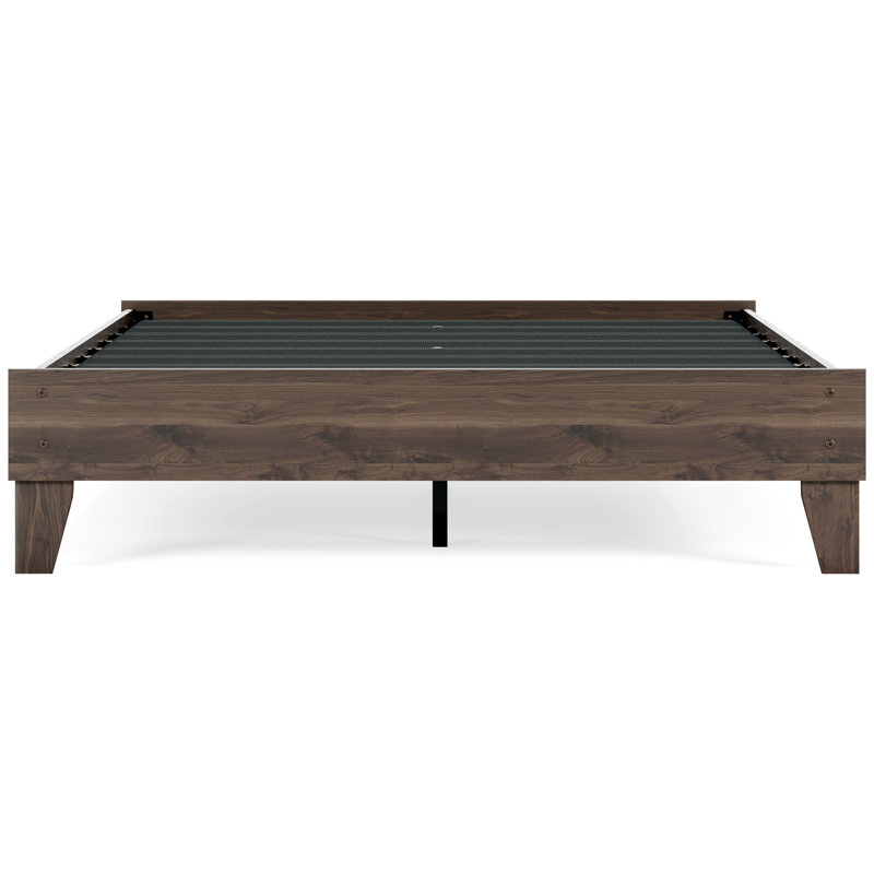 Lit plateforme Calverson, Grand lit, Marron foncé