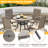 Teressa Round Metal Outdoor Dining Table With Umbrella Hole , 53'' in. W 53'' in. D-779820907-769156496